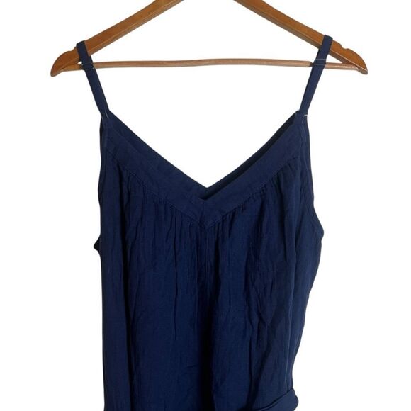 NWT! Gap navy crinkle gauze midi dress. Size large - Picture 2 of 9